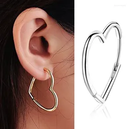 Hoop Earrings Cute Hollow Big Heart For Women Simple Gold Silver Color LOVE Earring Piercing Jewelry Daily Accessories Gifts