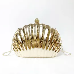 Evening Bags Designer Shell Bag Metallic For Women Small Shoulder Cute Purses Crossbody Gold Silver B462