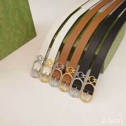 Mens Womens Designer Belt Genuine Leather Belts Classic Width 2.5CM Letter Needle Buckle Unisex Thin Waistband Luxury Waist Girdle Cowhide Ceinture 6 Models 90-125CM
