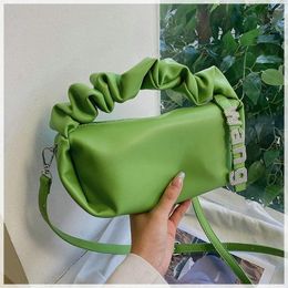 Shoulder Bags JBTP Pleated Rhinestone Bag For Female Fashion Crystal Chain Sling Woman Top-handle Handbag Hobos Purse