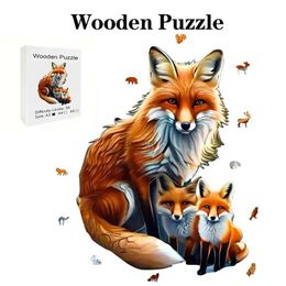 3D Puzzles Fox Warm Family Wooden Puzzle Gift Magic Puzzle Birthday GiftHoliday Gift Christmas Gift Halloween Gift For Peacock LoversW 240419