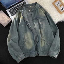 Men's Jackets Clothing Denim Jacket Spring American Retro Washed Make Old Loose Fitting Casual Fashion Versatile Male Coat