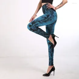 Women's Jeans Women Pants Imitation Distressed Denim Leggings Casual High Waist Slim Elastic Pencil Sport Leggins Femal Push Up