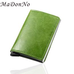 Wallets High Quality Rfid Card Holder Men Wallets Green Money Bag Purse Slim Thin Mini Magnet Wallet Metal Smart Wallet for Men Carteira