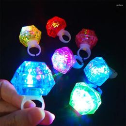 Party Decoration 2pcs LED Ring Glowing Diamond Creative Neon Flashing Glow Toys Kids Gifts Wedding Birthday Festival Favours