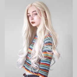 2019 Long Hair Wigs Platinum Blonde Wig With Baby Hair Synthetic Lace Front Wig Glueless Heat Resistant Wigs For Women4351474