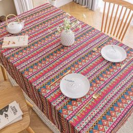 Table Cloth Tablecloth For Dinning Cotton Linen With Tassel Lace Trim Decor Home Daily Party Waterproof Oil-proof