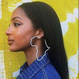 Other 1Pair Big Earrings Africa Map Exaggerate Larger Earring Gold Colour African Ornaments Traditional Ethnic Hyperbole Gifts 240419