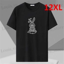 Men's T-Shirts 9 Colour Summer T-shirts Men Plus Size 10XL 12XL Tshirt Casual Short Slve Tops Ts Male Cotton T Shirt Big Size 12XL Black Red T240419