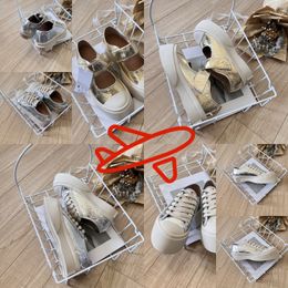 Casual Shoes Designer Shoes Womens Platform Vintage Sneakers Gold Silver lace up Velcro size 36-40 Classic Comfortable GAI golden white