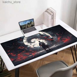 Mouse Pads Wrist Rests Moon Samurai Xxl mouse pad 900x400 non slip rubber keyboard game pad Playmat desktop computer and Office mouse pad animation g Y240504 6UTO