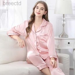 Women's Sleep Lounge Birdsky Fall 1PC Women pajamas pyjamas pj sets long sleeve bedroom sleepwear set 100% mulberry silk satin print S-259 d240419