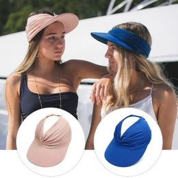 1PC Flexible Adult Hat for Women Anti-UV Wide Brim Visor Hat Easy To Carry Travel Caps Fashion Beach Summer Sun Protection Hats 240419