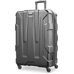 Suitcases Carry On Luggage Centric Hardside Expandable With Spinner Wheels Black Checked-Large 28-Inch