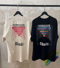 T Shirt Oversize Box Perspective T-shirt Men Women Vintage High Quality Colour Print Tops Teas Brands6544711