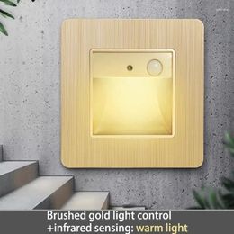 Wall Lamp Stair Step Embedded Footlight Human Body Sensing Led Household Aisle Small Night Light