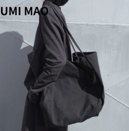 Bags Umi Mao Yamamoto Dark Niche Design Large Capacity Thick Open Shoulder Bag Handbag Shopping Bag Canvas Bag Men Women Femme Y2k