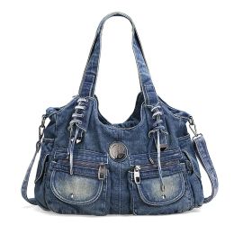 Bags New in Large Capacity Handbag Denim Bag Casual Women Shoulder Bag Jeans Tote Bag Pockets Hobo Bag