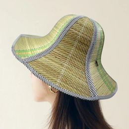 Wide Brim Hats Fishing Hat Folding Sun Protection Drawstring Unisex Straw Cap For Outdoor Fisherman's Men's Sunshade