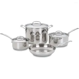 Cookware Sets 7-Piece Set Non-stick For Kitchen Utensils Of Pots Cooking Chef's Classic Stainless Steel Collection