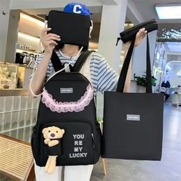 Backpack Drop Large Capacity Student Schoolbag Cartoon Cute Bear Doll Girl Primary And Secondary School Backpacks