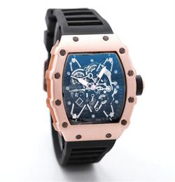 Luxury watches men039s Quartz Watches men Fashion Skeleton Silica Gel Strap quartz watch Whole 9821514