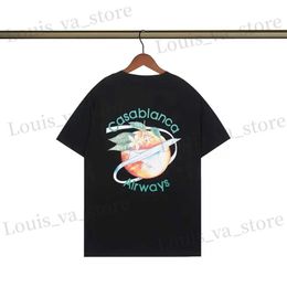 Men's T-Shirts Summer Fashion Heavyweight Retro Mens English Letters 100% Cotton Printed Round Neck High-quality Casual Strt T-shirt T240419