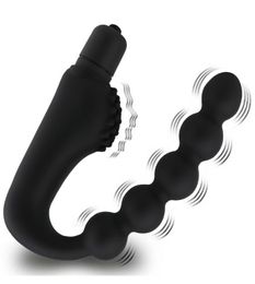 yutong Silicone 10 Speeds Anal Plug Prostate Massager Vibrator Butt Plugs 5 Beads Toys for Woman Men Adult Product Shop o3866152