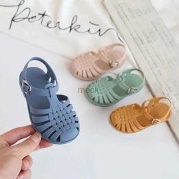 U3EV Sandals Baby Gladiator Sandals Casual Breathable Hollow Out Roman Shoes PVC Summer Kids Shoes 2022 Beach Children Sandals Girls 240419