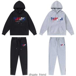 Mens tracksuits full tracksuit rainbow towel embroidery decoding hooded sportswear men and women sportswear suit zipper trousers Size XL