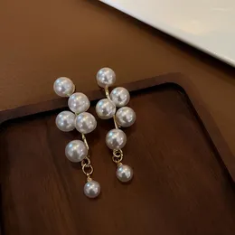 Stud Earrings Fashion 2024 Gold Color Statement Earring Wedding Pendant Korean Elegant Women Pearl Female Jewelry