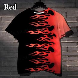 Men's T-Shirts Flame 3D Printing Casual Cool Fashion T-shirt Hip-hop Fun Black T Shirts Fashion Summer Outdoor Quick-dry Tops Breathable Ts T240419