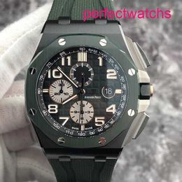 Tourbillon AP Wrist Watch Royal Oak Offshore Series 26405CE Smoked Green 44mm Date Display Timing Function Automatic Mechanical Men's Watch