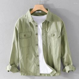Men's Casual Shirts Arrival Long Sleeve Light Green Cotton Men Brand Plus Large Chest Shirt For Ropa Hombre Chemise Homme