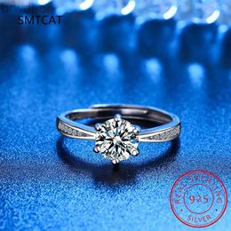 Solitaire Ring Real 3 ct Moissanite Wedding Ring for Women 925 Sterling Silver Round Brilliant Diamond Solitaire Engagement Rings Gift d240419