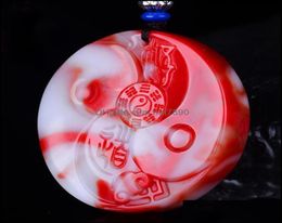 Pendant Necklaces Pendants Jewellery Enlightenment Tai Chi Bagua Mens And Womens Chicken Blood Jade Charms Drop Delivery 2021 5Tf73752771