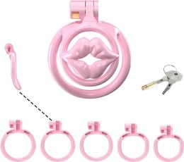 Sissy Chastity Cage for Men Pink Chastity Devices Lock Design Small Chastity Cage Male Penis Cage Cock Cage BDSM Toys for Couples Sex (Pink,WX-3)