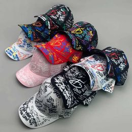 Ball Caps New Streetwear Kpop Graffiti Letter Men Women Baseball Hats Cotton Breathable Classic Personal Casual Sport Unisex Hip Hop Caps