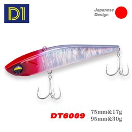 D1 Winter Fishing Bass VIB Lures Heavy Slight 95mm Mini 75mm Vibration 17g 30g UV Luminous Effect Bait Pike Tackle 240407