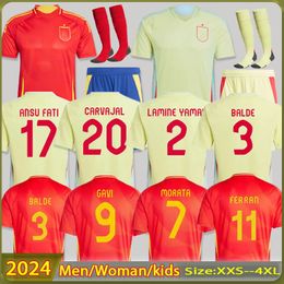 2024SpAIn Soccer Jerseys RODRIGO ASENSIO FERRAN MORATA Euro SpANiSh National Team Football Shirt Kids Kit Set Home Away player Camisetas Espana RODRI OLMO ANSU