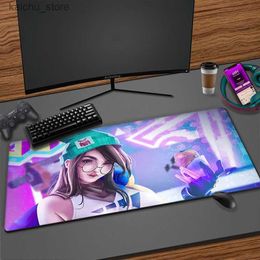 Mouse Pads Wrist Rests Valorant Killjoy Gaming Mouse Pad With Stitched Edges Extended Mouse Mat XXL Natural Rubber Base Kawaii Mousepad Game Desk Mat Y240419