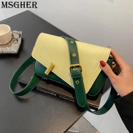 Shoulder Bags Single Slanting Across Soft Leather Small Square Bag Mobile Phone Wallet Texture Fashion Contrast Color Irregular Shape