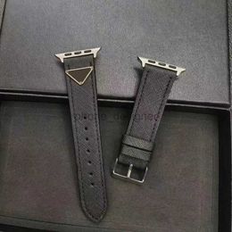 Watch Bands Luxury Designer bands Strap For Apple Band 42 38mm i 8 7 6 5 4 3 2 Man Woman Black Leather Letter Print Straps NN7636G Q240514