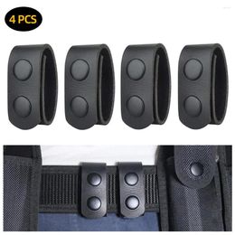 Waist Support 4pcs Outdoor Double Leather Tactical Snap Belt Keeper Portable Anti-slip Loop Buckle Hunting Fixed Accessories Drop