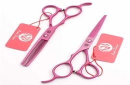 Left Hand 55quot 16cm Purple Dragon Pink Cutting Scissors Thinning Shears Professional Hairdressing Scissors Hair Scissors Z8001794973