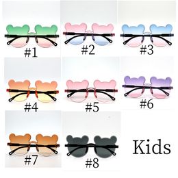 Kids Sun Sunglasses Bear Shape Children Glasses Cartoon Rimless UV400 Child Eyeglasses Outdoor Anti-Glare Girls Boys Sunglasses