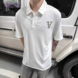 Erkek Tişörtler Tasarımcısı Lvjia 24ss İlkbahar/Yaz Yeni Ürün İşlenmiş ve Dekorasyonlu Poplin Polo Örme Gömlek, Unisex Polo Trend 824a