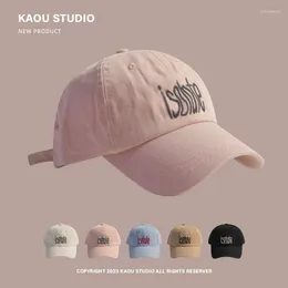 Ball Caps Korean High-quality Pink Embroidered Baseball Cap Spring And Summer Travel Versatile Couple Casual Sun Hats For Women Men