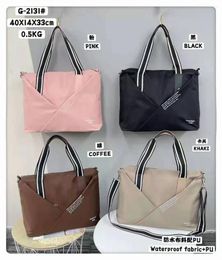 Shoulder Bags Waterproof Nylon Women Handbag 2024 Fashion Solid Colour Casual Office Horizonal Square Handle Bag Oxford Fabric