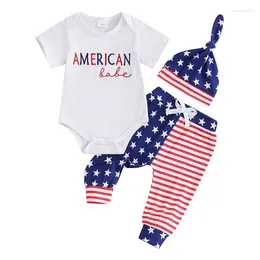Clothing Sets 4th Of July Baby Boy Outfit Born My First Fourth Romper Star Striped Pants Hat Clothes Set